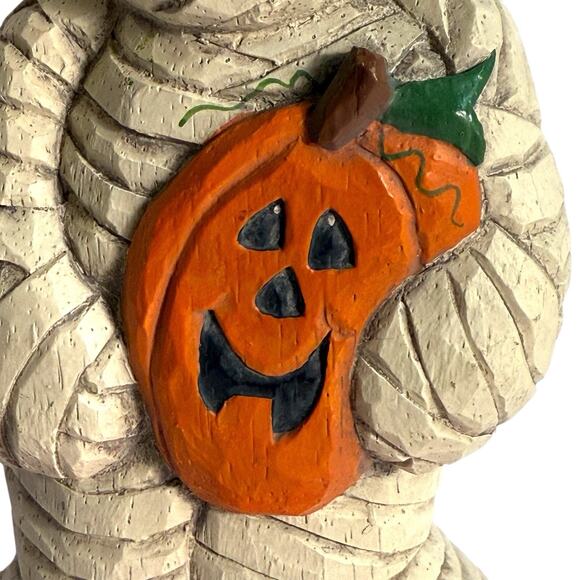 Eddie Walker MidWest of Cannon Falls Halloween Mummy Jack O Lantern Figurine 7” - Picture 3 of 13
